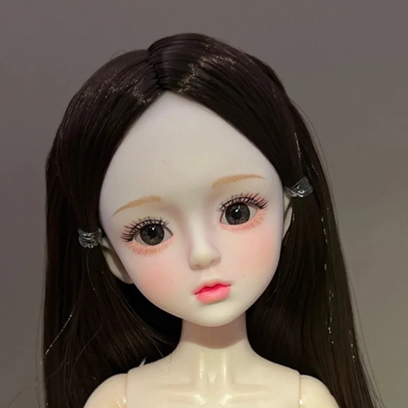 12-Inch Sister Girl Doll Head – 30cm Doll Accessory for Dress-Up Fun!