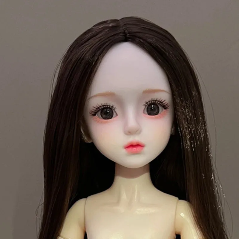 12-Inch Sister Girl Doll Head – 30cm Doll Accessory for Dress-Up Fun!