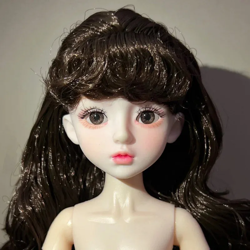 12-Inch Sister Girl Doll Head – 30cm Doll Accessory for Dress-Up Fun!