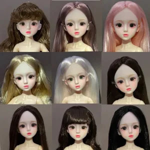 12-Inch Sister Girl Doll Head – 30cm Doll Accessory for Dress-Up Fun!