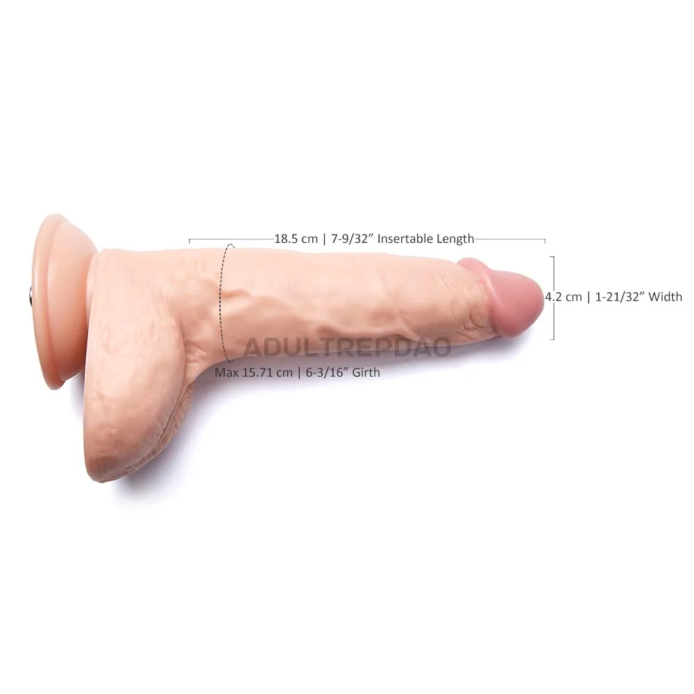 9.84-inch Chubby Huge Dildo Attachment for Lustti Sex Machines, w/ Wide Testicles