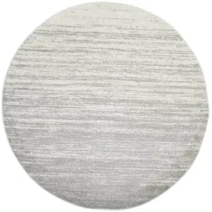 Adirondack Gradient Ivory/Silver Round Rug