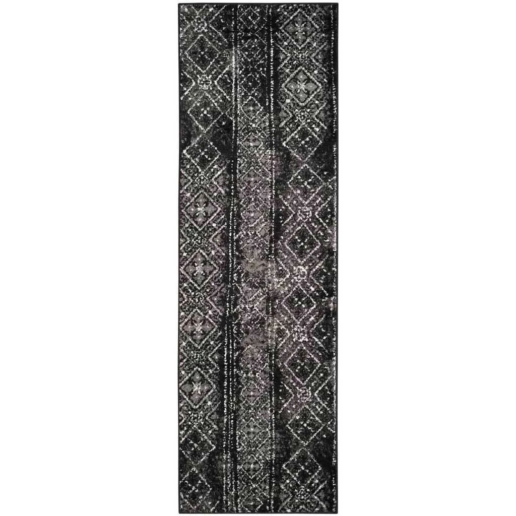 Adirondack Tradition Black/Silver Runner Rug