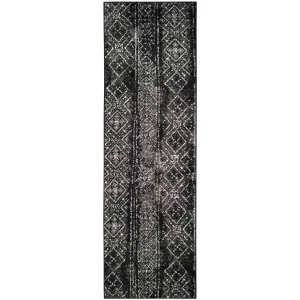 Adirondack Tradition Black/Silver Runner Rug