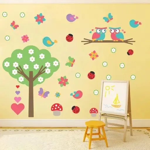 Best Stuff - Beautiful Blossom Tree with Birds Wall Sticker for Kids Room Home Decor (136 cm x 130 cm)- Code BC 01