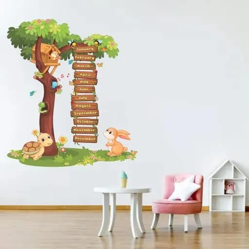 Best Stuff - Yearly List Tree Wall Sticker for Kids Room Living Room Bedroom Class Room School Home Decor (66 cm x 50 cm)- Code BF 24