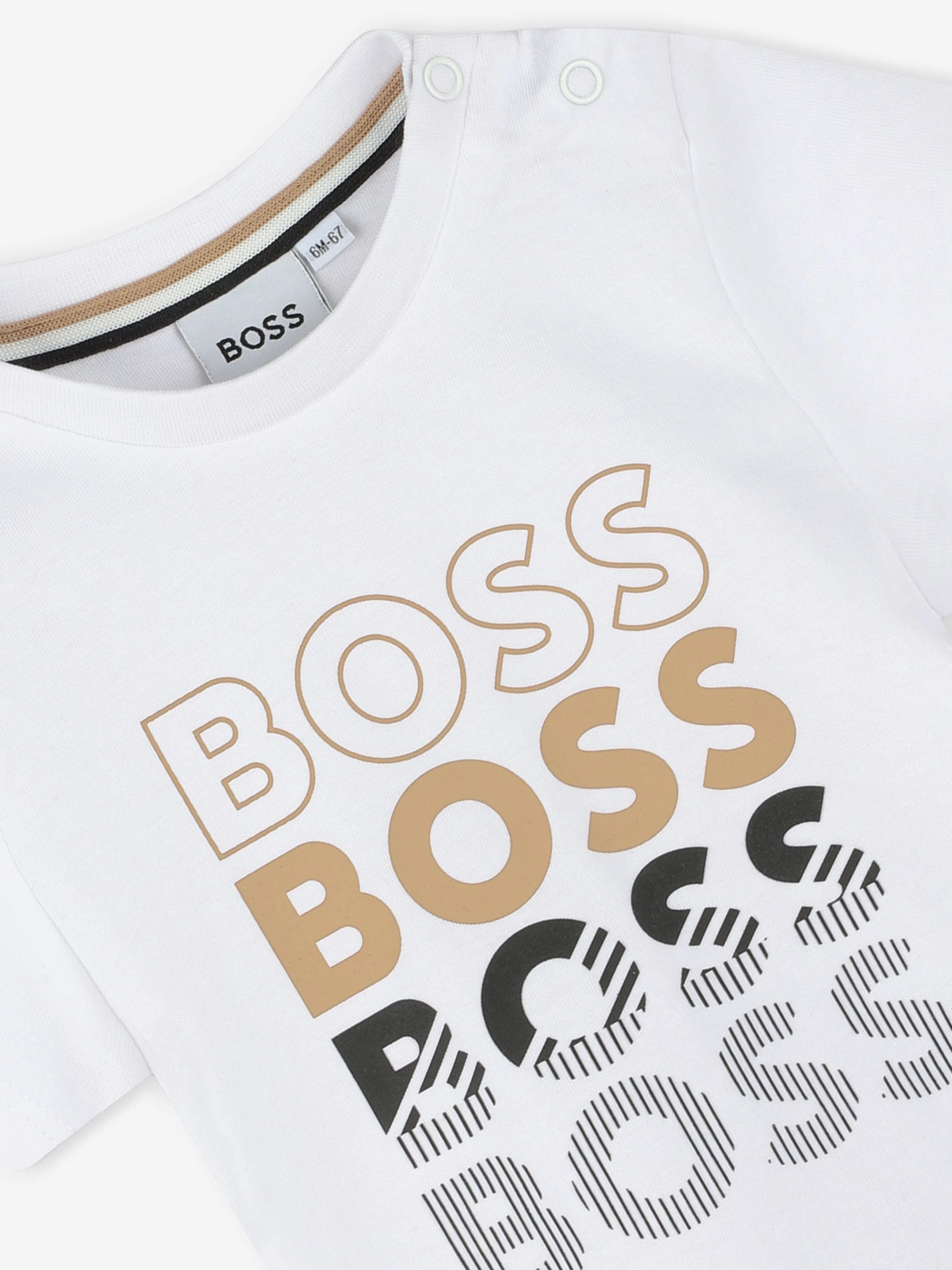 BOSS Baby Boys Multiple Logo T-Shirt in White