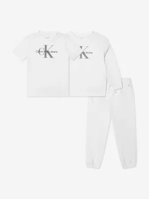 Calvin Klein Baby Monogram Starter Gift Set in White