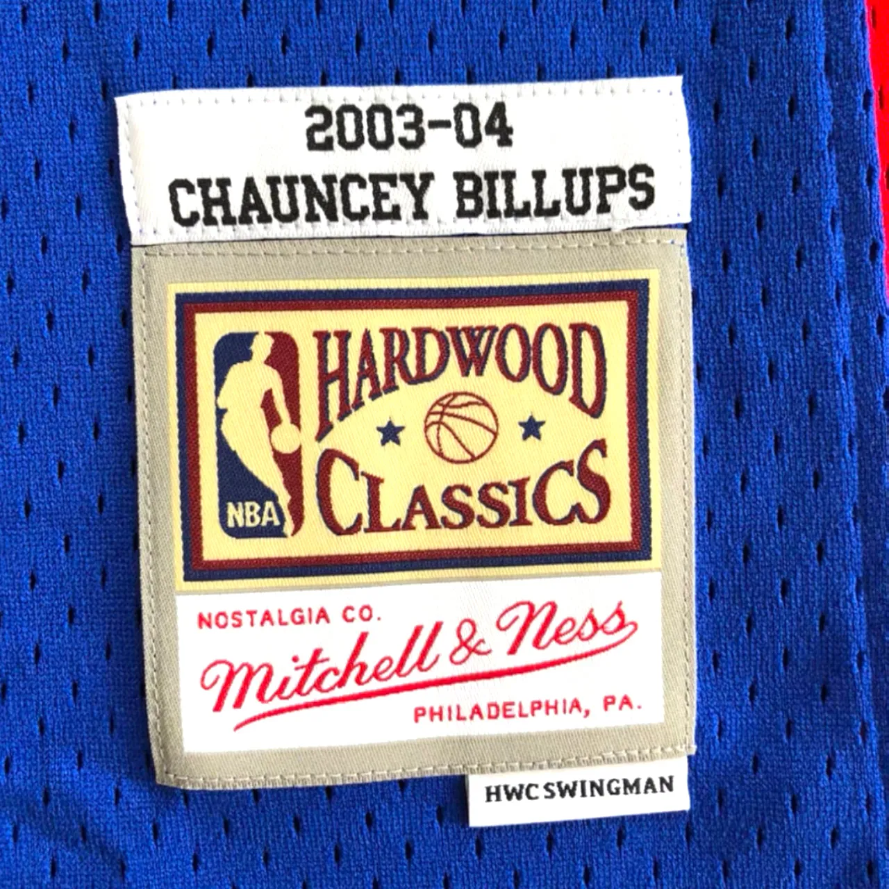 Chauncey 'Mr. Big Shot' Billups Detroit Pistons 2003-2004 Hardwood Classic Away Mitchell & Ness Swingman Jersey - Blue/Red