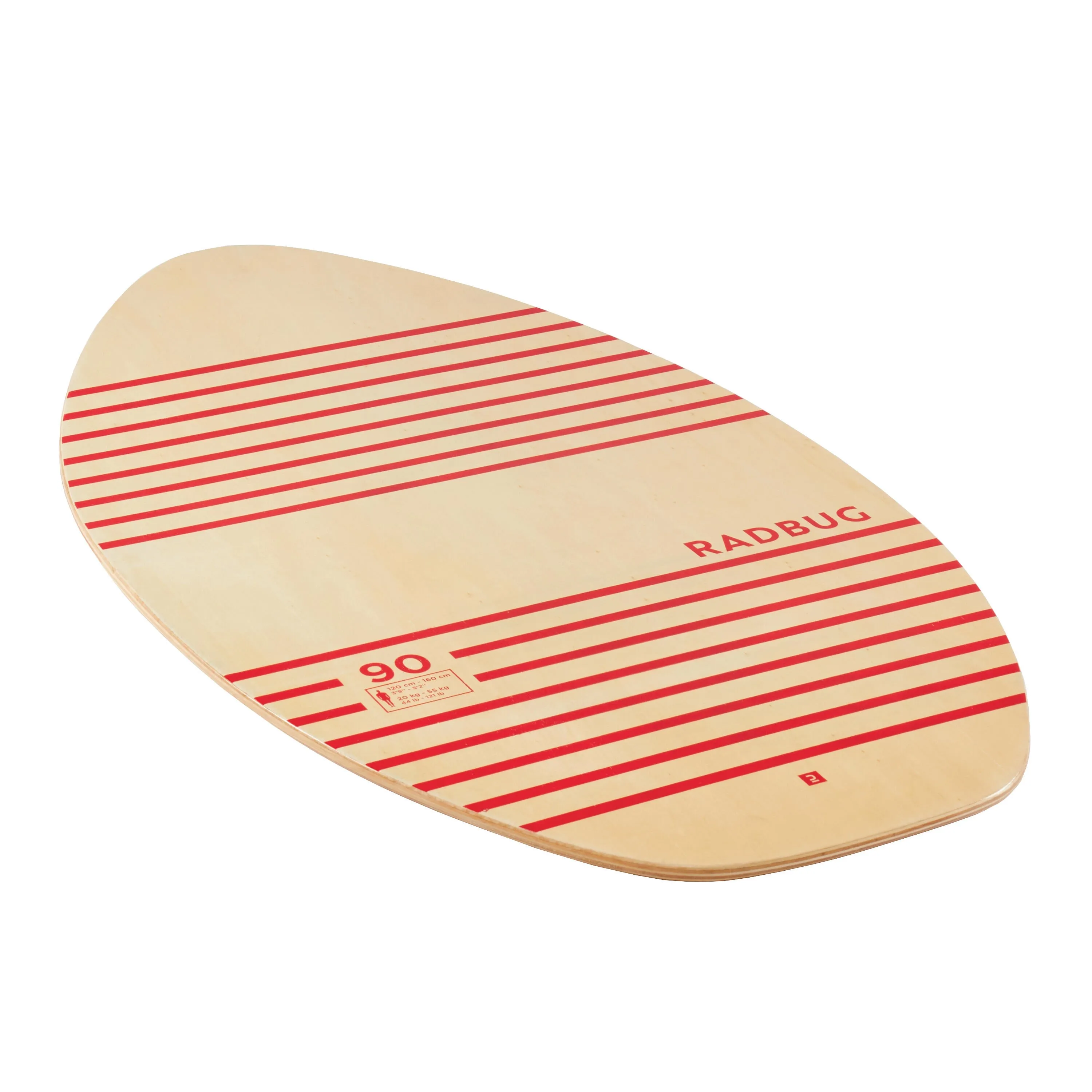 Children's wooden skimboard 100 red RADBUG