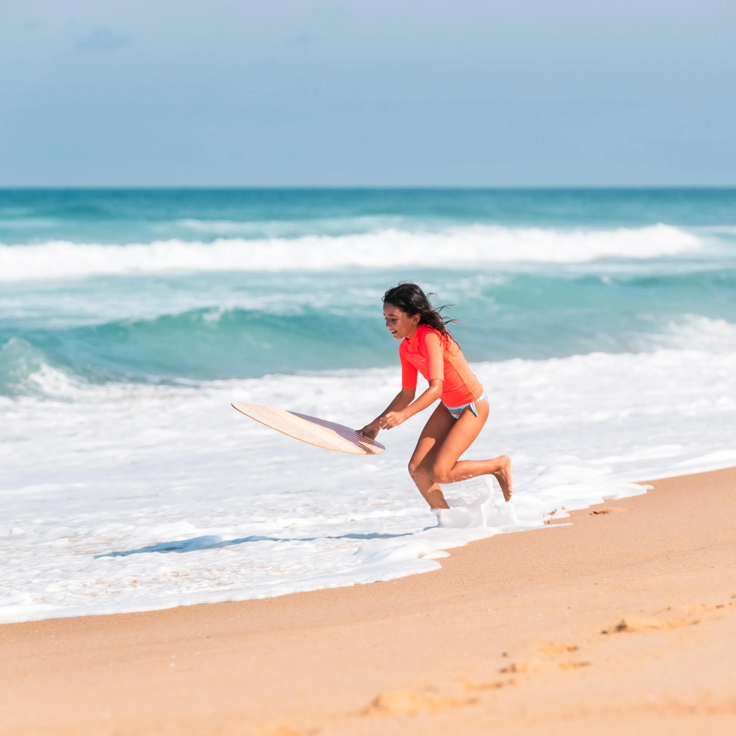 Children's wooden skimboard 100 red RADBUG