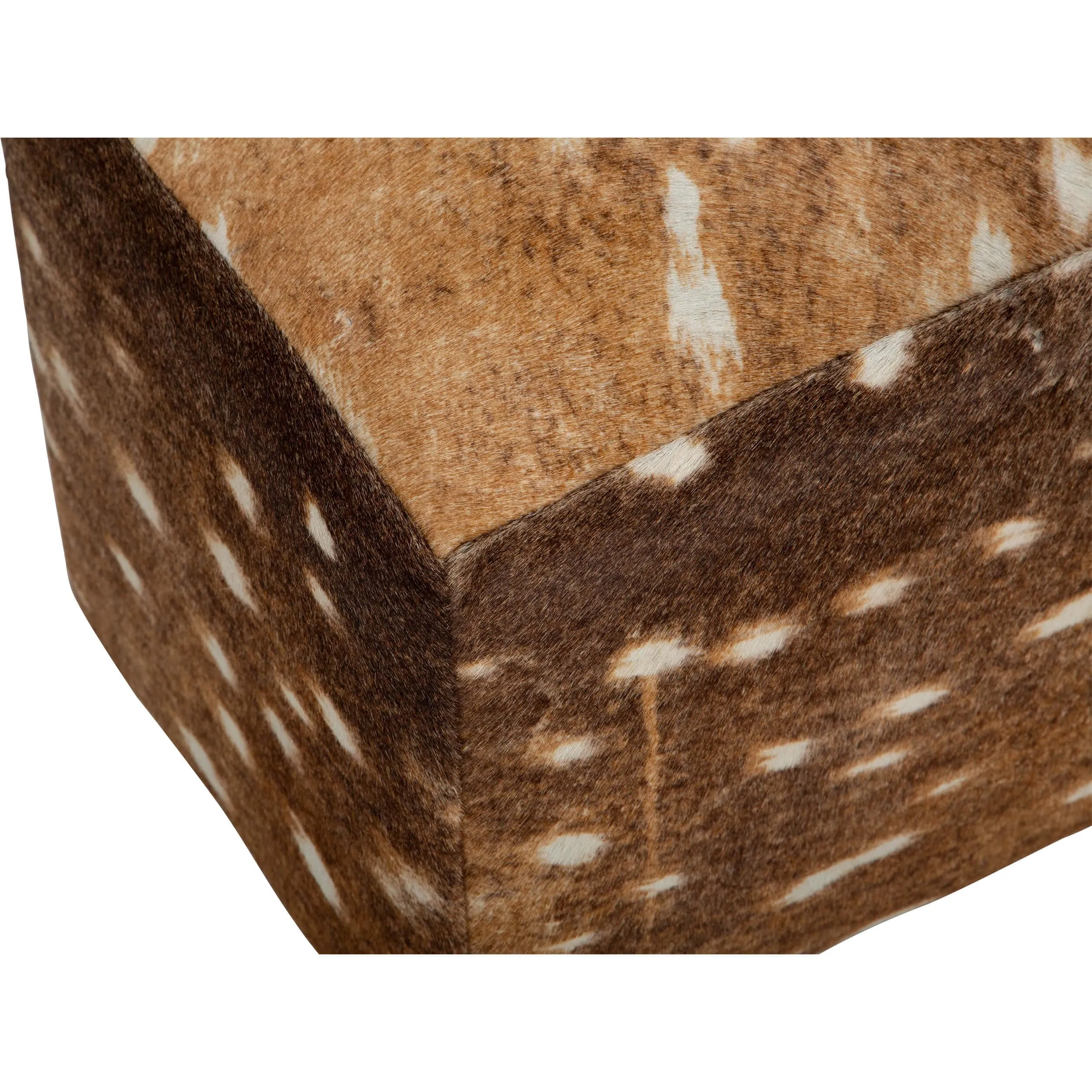 Cowhide Pouf, Axis Print