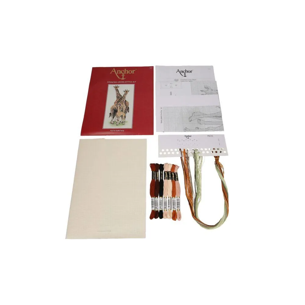 Cross Stitch Kit Anchor - Giraffe Family