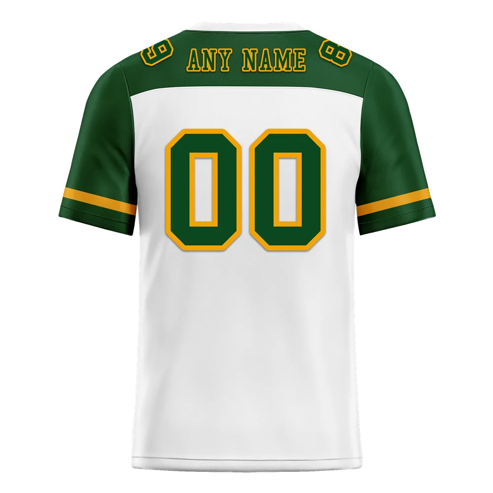 Custom White Green Raglan Sleeves Green Personalized Authentic Football Jersey FBJ02-bc0f0b7