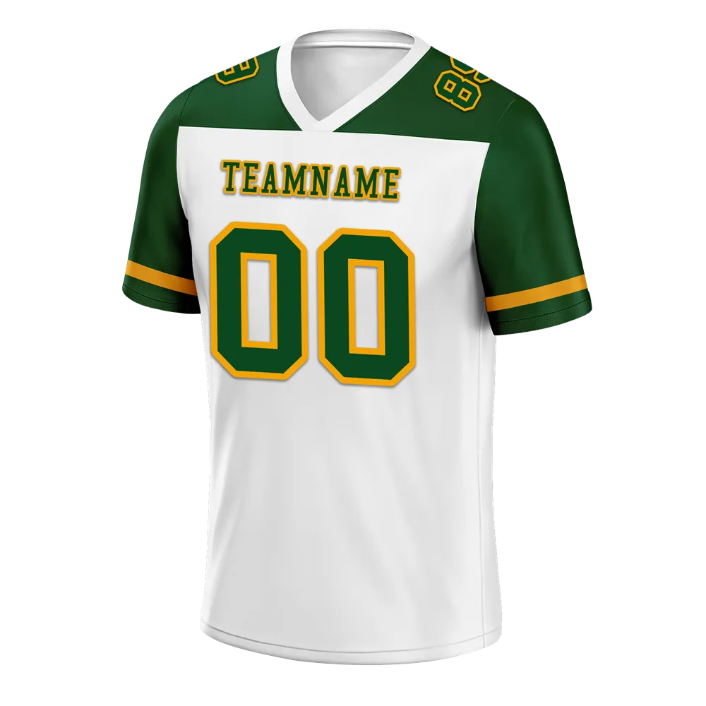 Custom White Green Raglan Sleeves Green Personalized Authentic Football Jersey FBJ02-bc0f0b7