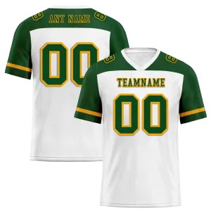 Custom White Green Raglan Sleeves Green Personalized Authentic Football Jersey FBJ02-bc0f0b7