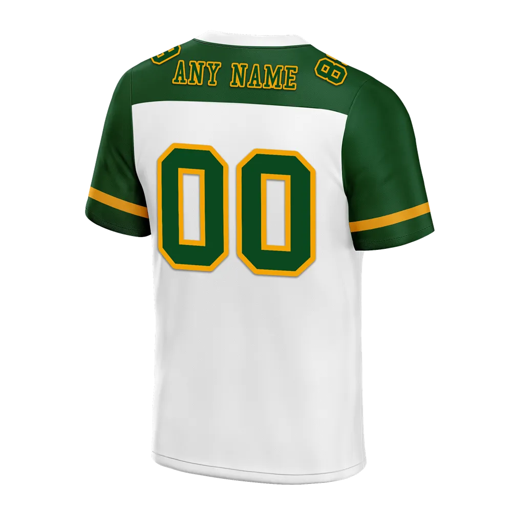 Custom White Green Raglan Sleeves Green Personalized Authentic Football Jersey FBJ02-bc0f0b7