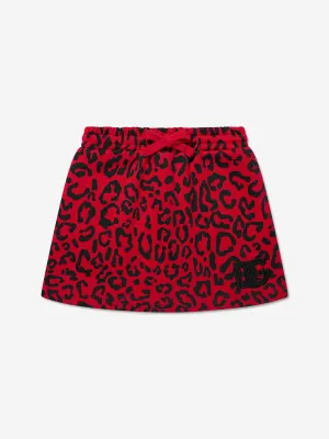 Dolce & Gabbana Girls Leopard Print Skirt in Red