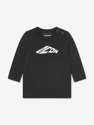 Dsquared2 Baby Long Sleeve Icon T-Shirt in Black