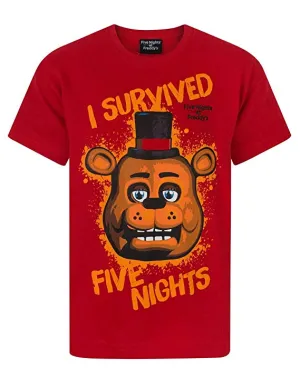 Five Nights at Freddy's I Survived Red Boy's T-Shirt