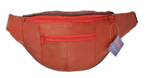 Genuine Leather Fanny Pack Pouch Waist Bag Slim Design Many colors 006C (C)