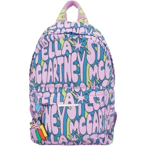 Girls Pink Logo Print Backpack