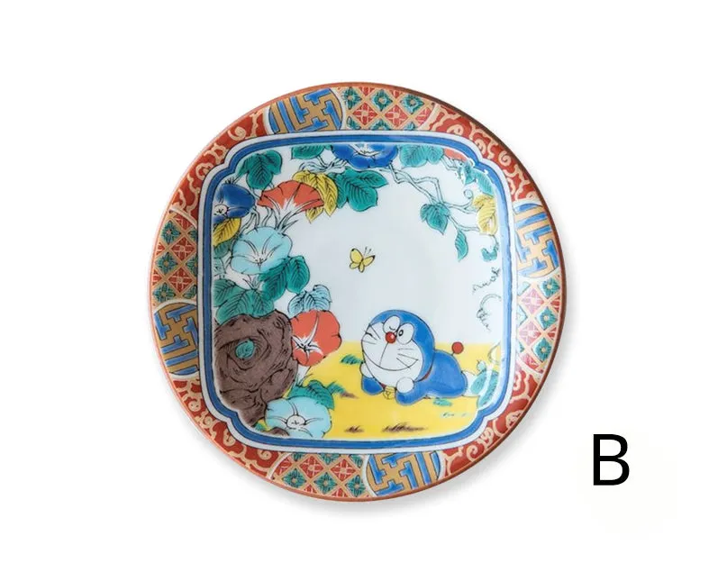 Gohobi Japanese Doraemon Tea Cup and Ceramic Plate Set