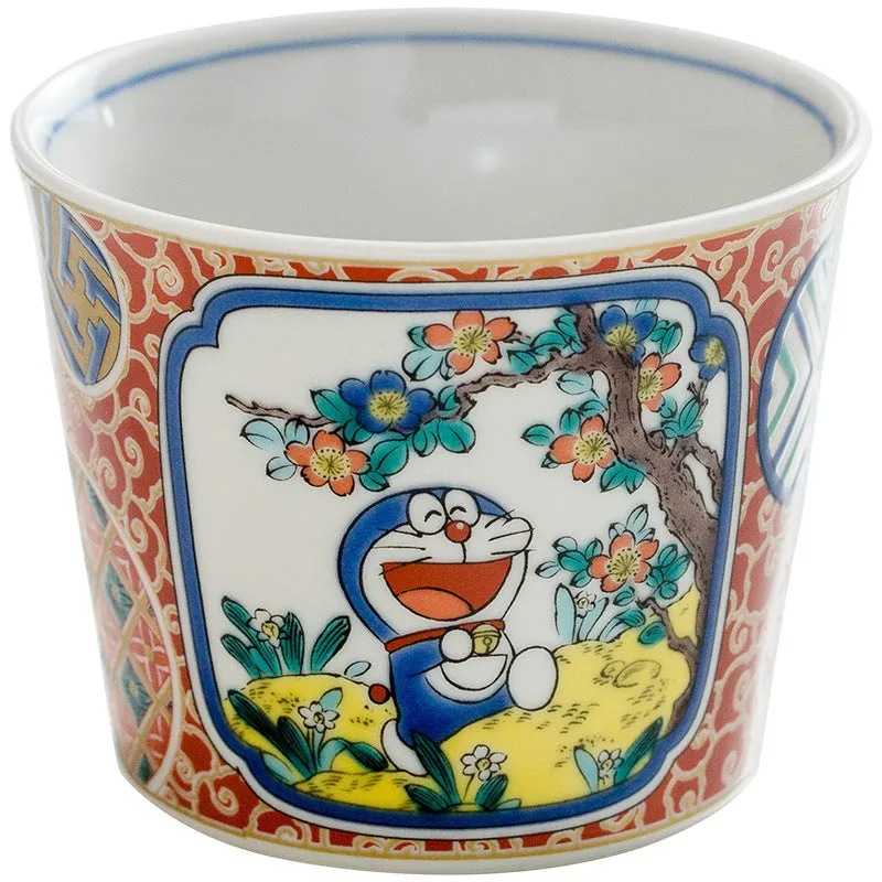 Gohobi Japanese Doraemon Tea Cup and Ceramic Plate Set