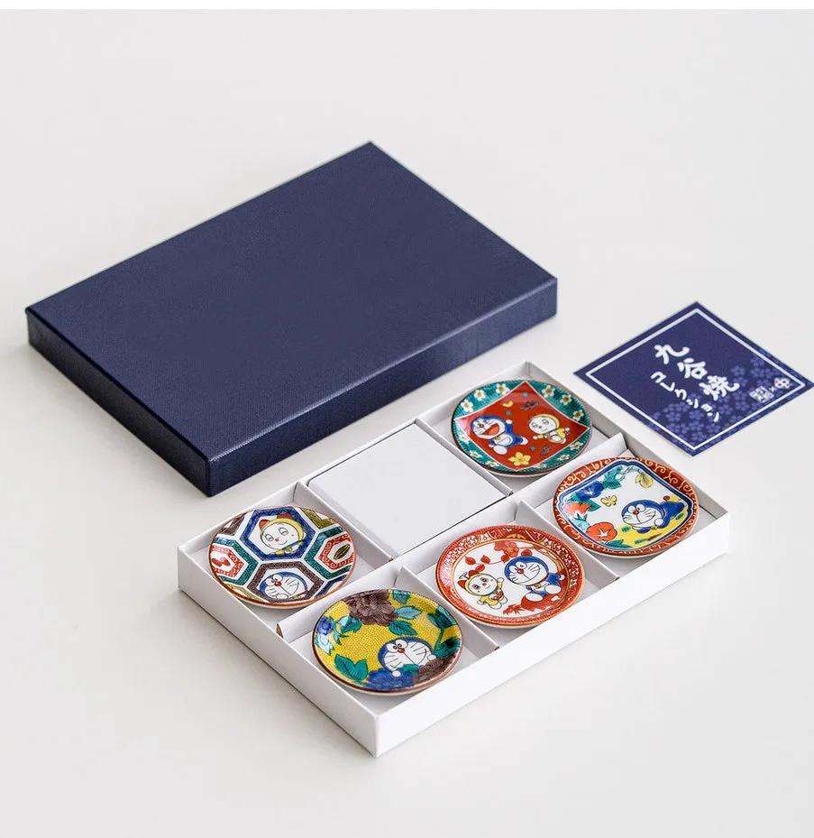 Gohobi Japanese Doraemon Tea Cup and Ceramic Plate Set