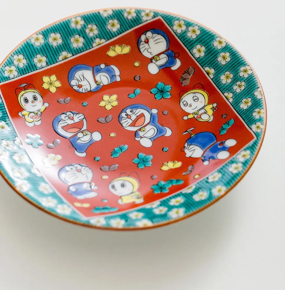 Gohobi Japanese Doraemon Tea Cup and Ceramic Plate Set