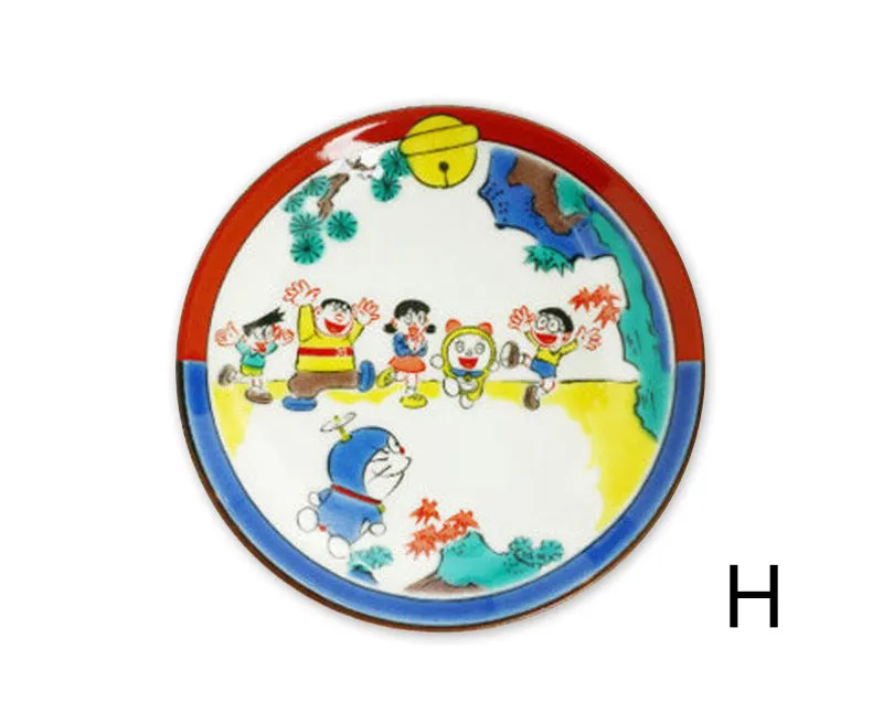 Gohobi Japanese Doraemon Tea Cup and Ceramic Plate Set