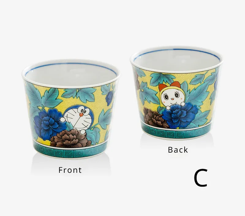 Gohobi Japanese Doraemon Tea Cup and Ceramic Plate Set