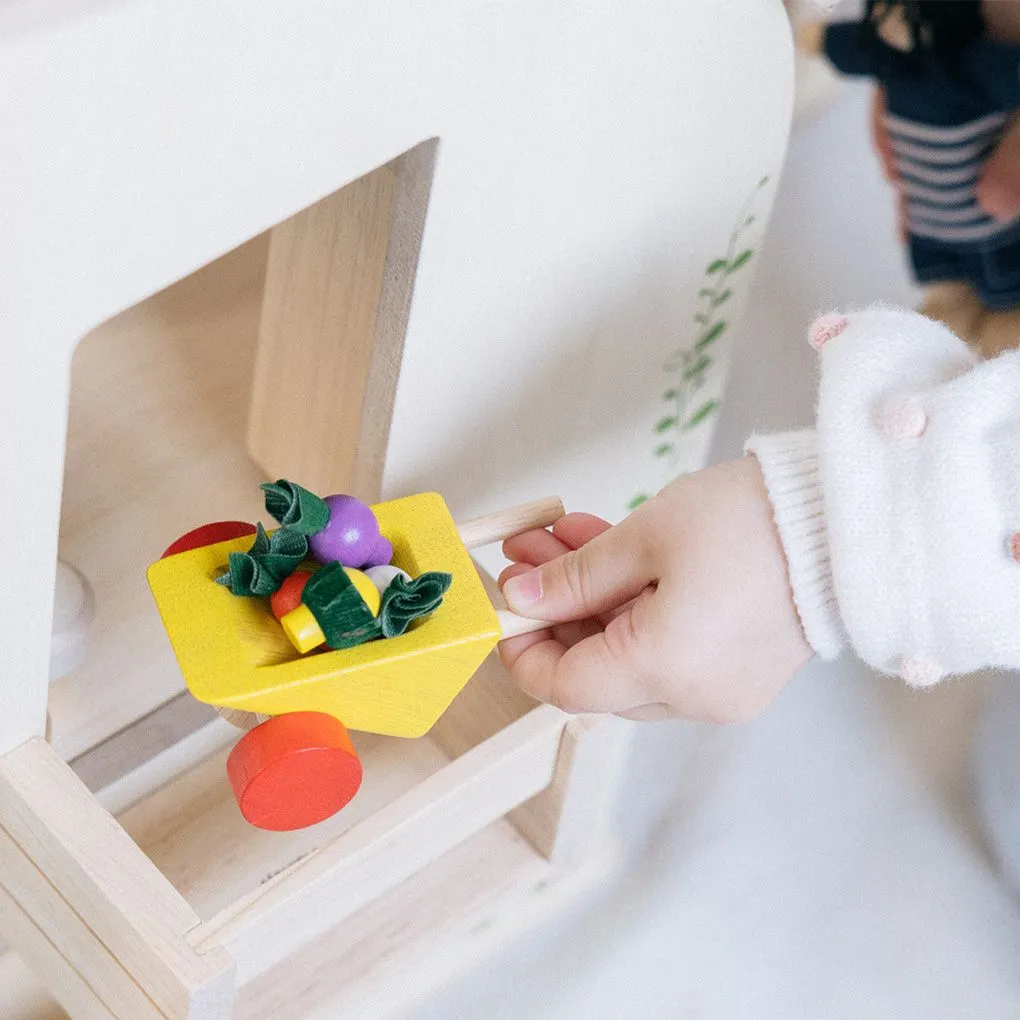 Green Dollhouse With Furniture