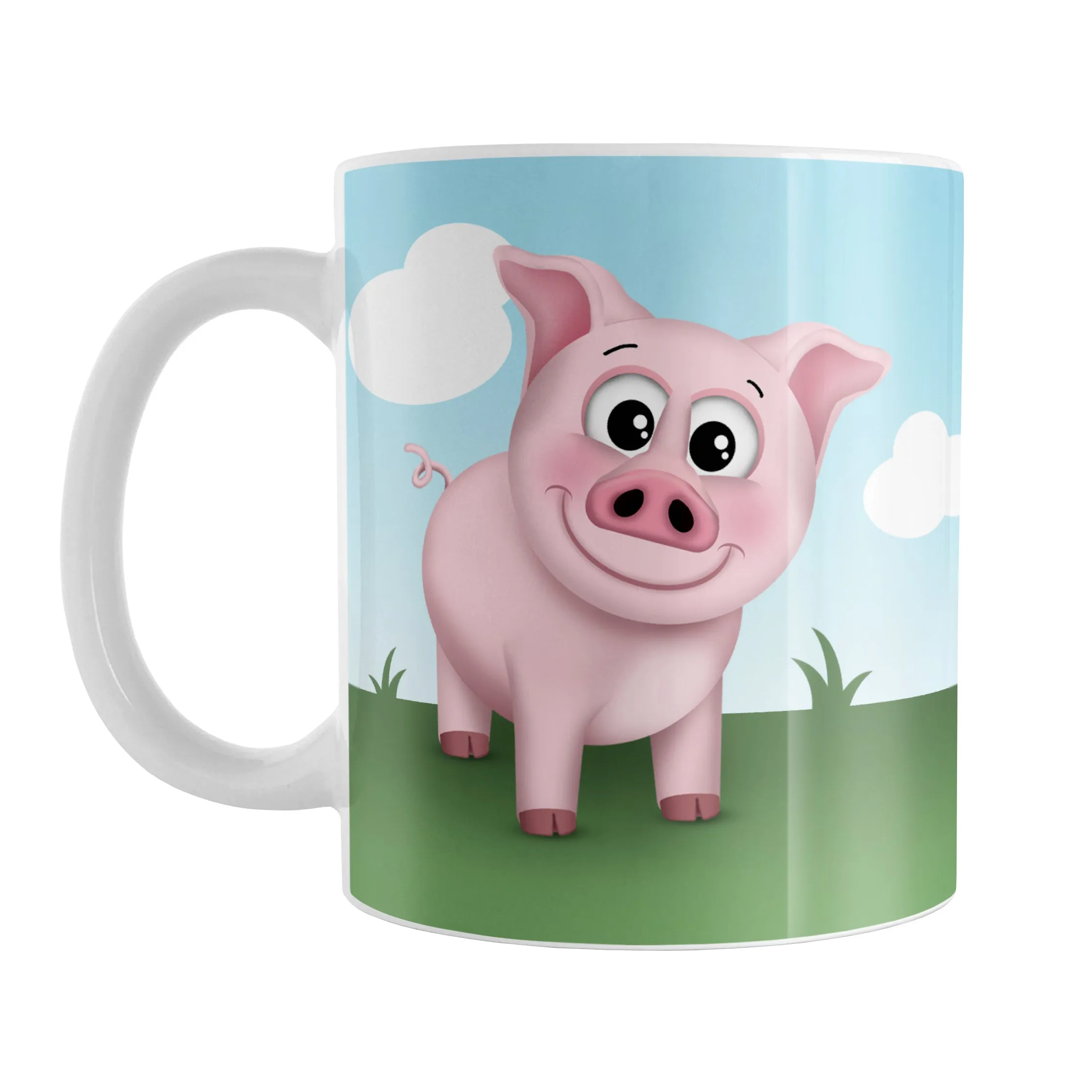 Happy Pink Pig on the Farm Mug