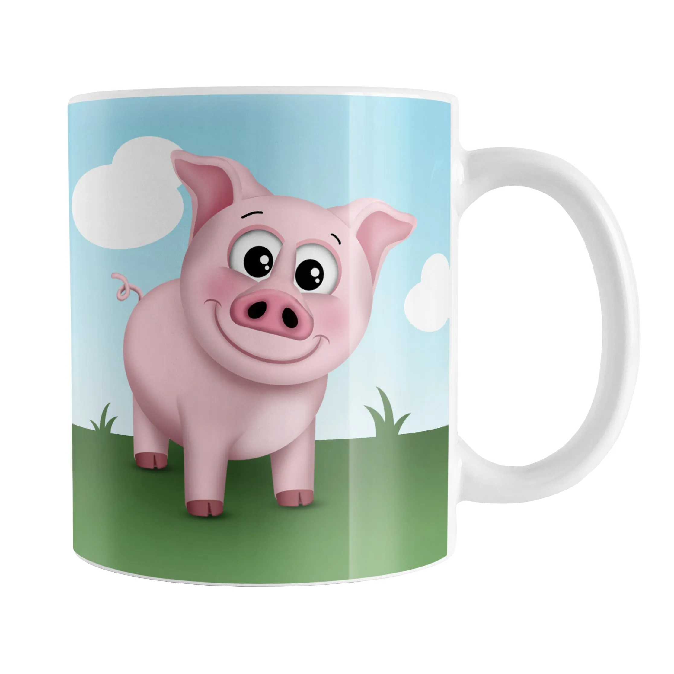 Happy Pink Pig on the Farm Mug