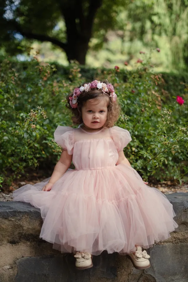 Harmony Puff Sleeve Dusty Pink Dress