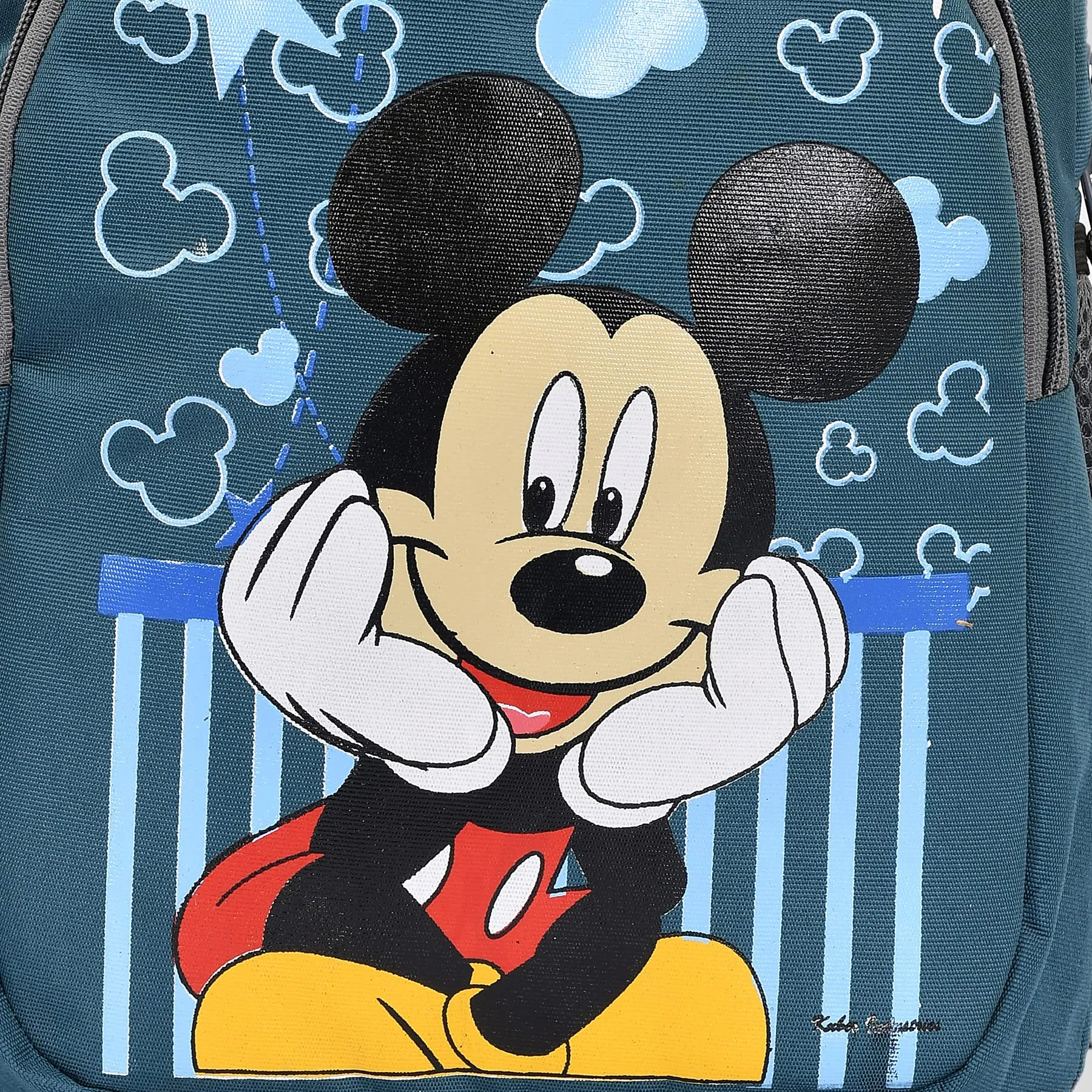 Heart Home Rexien Disney Mickey Mouse Printed Kids School Standard Backpack|Zipper Closure With 3 Comparments|Size 27 X 22 X 40 Cm (Green)-Hs_38_Hearth21105