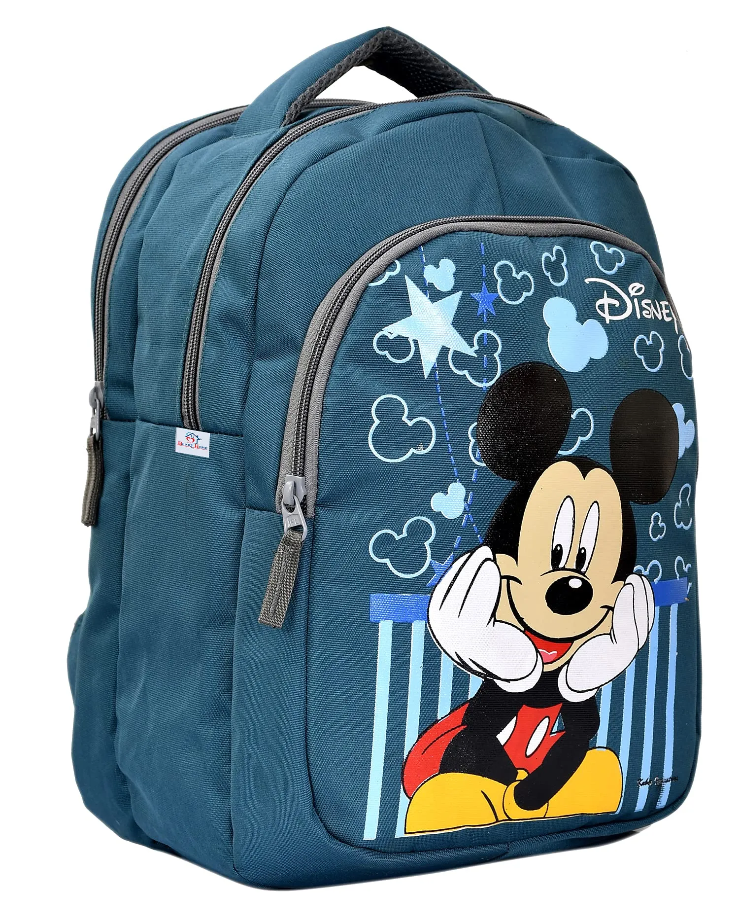 Kuber Industries Disney Unisex School Bag|Kids School Bag|Mickey Mouse Printed|Lightweight School Bookbag for Kids (Green)