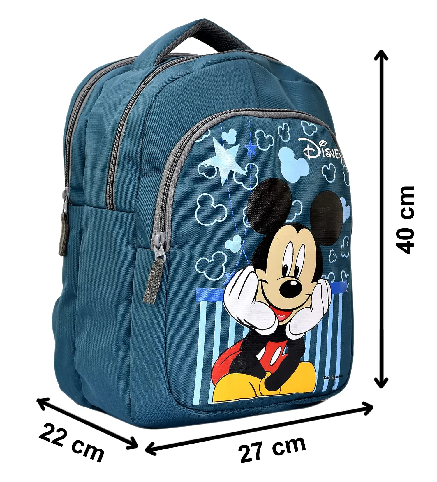 Kuber Industries Disney Unisex School Bag|Kids School Bag|Mickey Mouse Printed|Lightweight School Bookbag for Kids (Green)