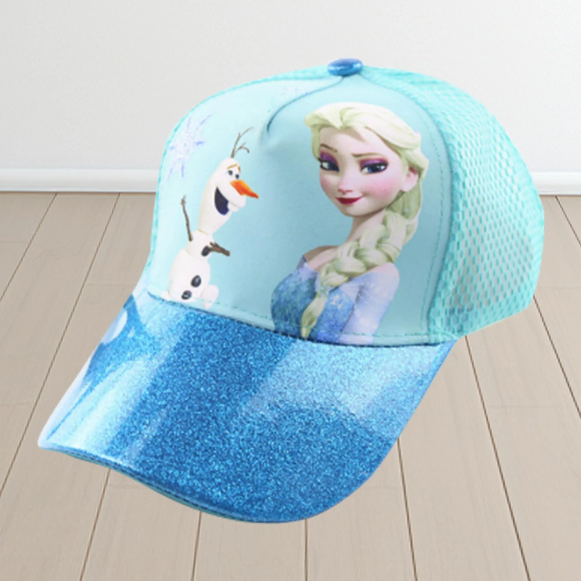 Kuber Industries Pack of 2 Princess Cap | Adjustable Cap for Boys and Girls | Cartoon Character Printed Little Cap for Kids | Cap for 7-12 Year Old Baby Girls and Boys |T206221-B | Light Aqua