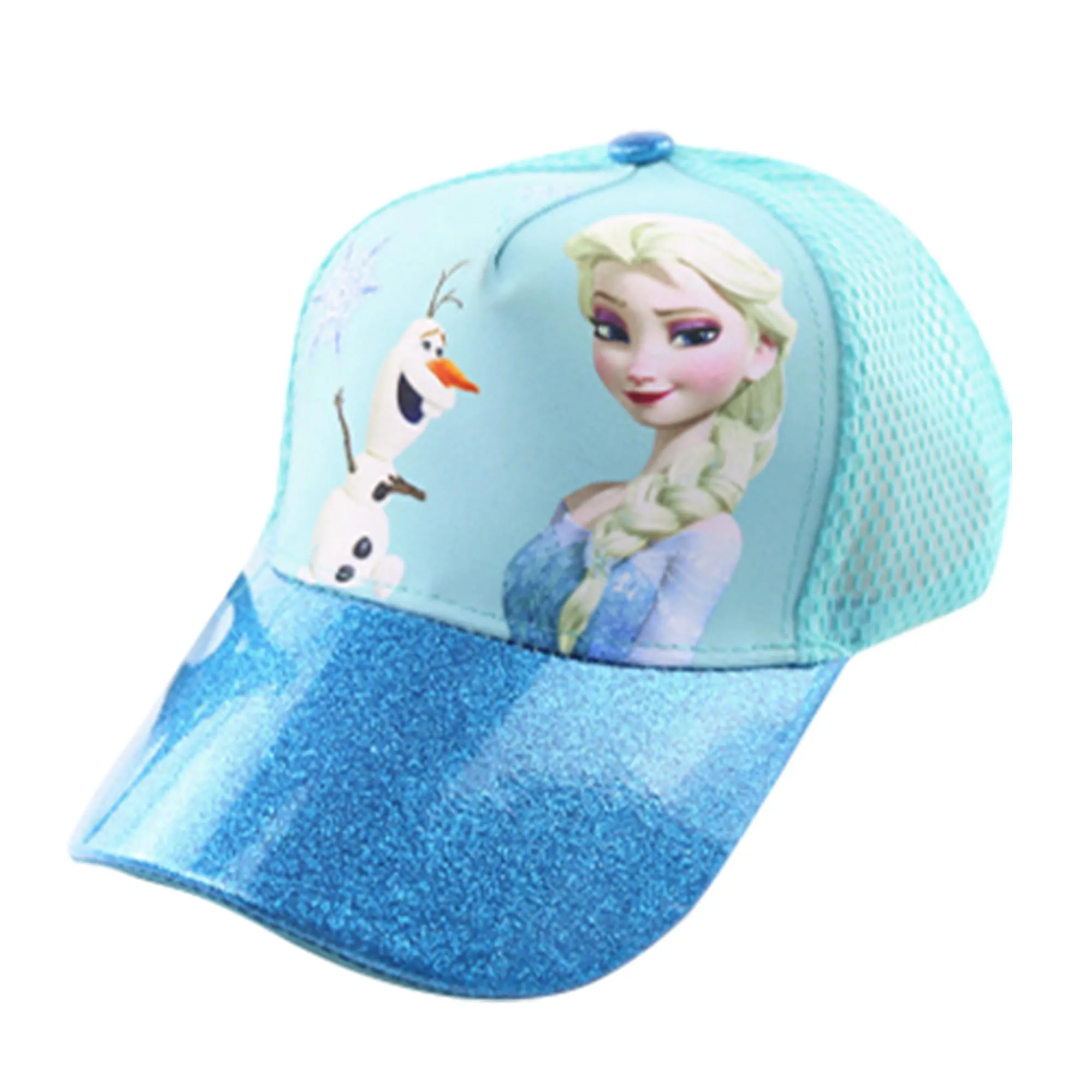 Kuber Industries Pack of 2 Princess Cap | Adjustable Cap for Boys and Girls | Cartoon Character Printed Little Cap for Kids | Cap for 7-12 Year Old Baby Girls and Boys |T206221-B | Light Aqua