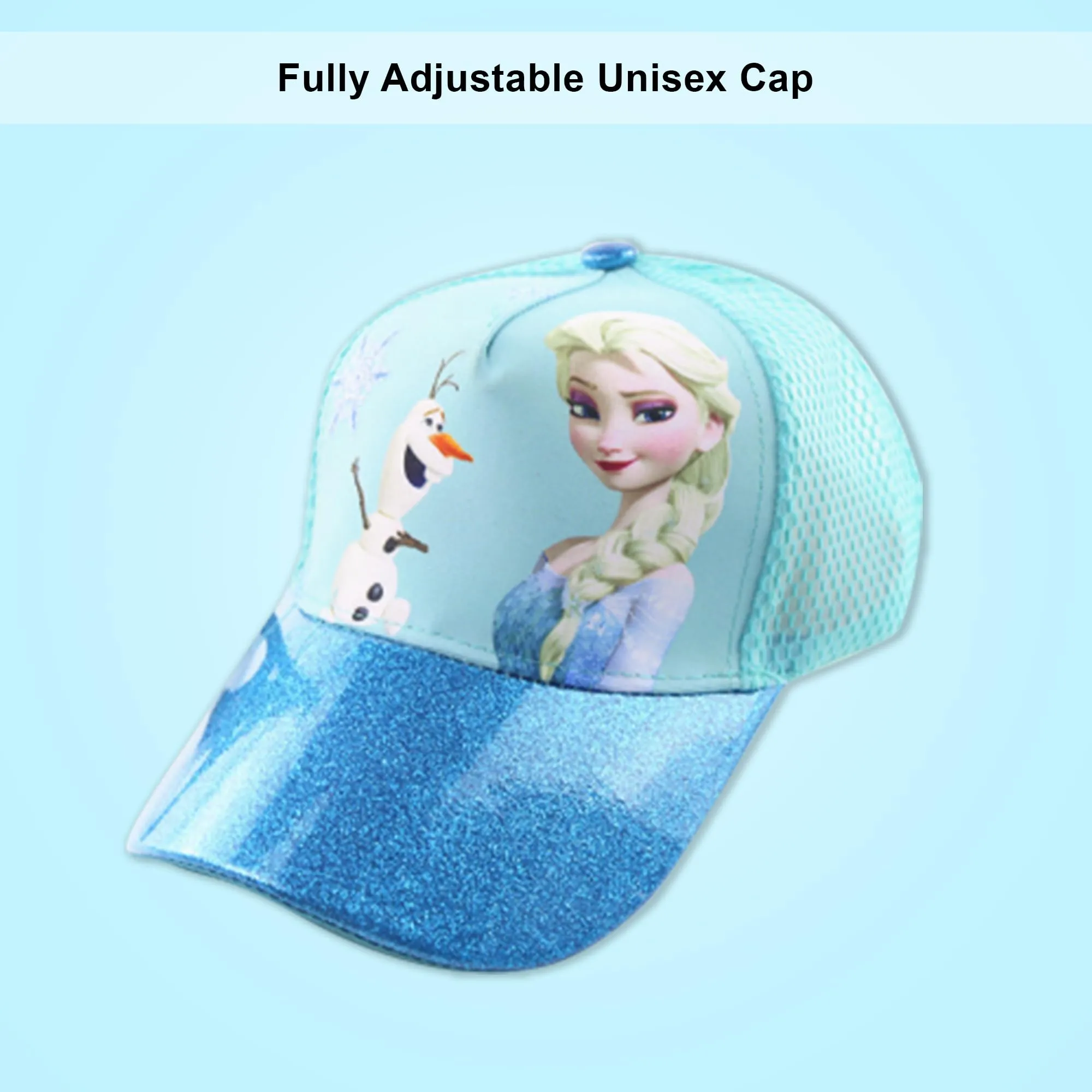 Kuber Industries Pack of 2 Princess Cap | Adjustable Cap for Boys and Girls | Cartoon Character Printed Little Cap for Kids | Cap for 7-12 Year Old Baby Girls and Boys |T206221-B | Light Aqua