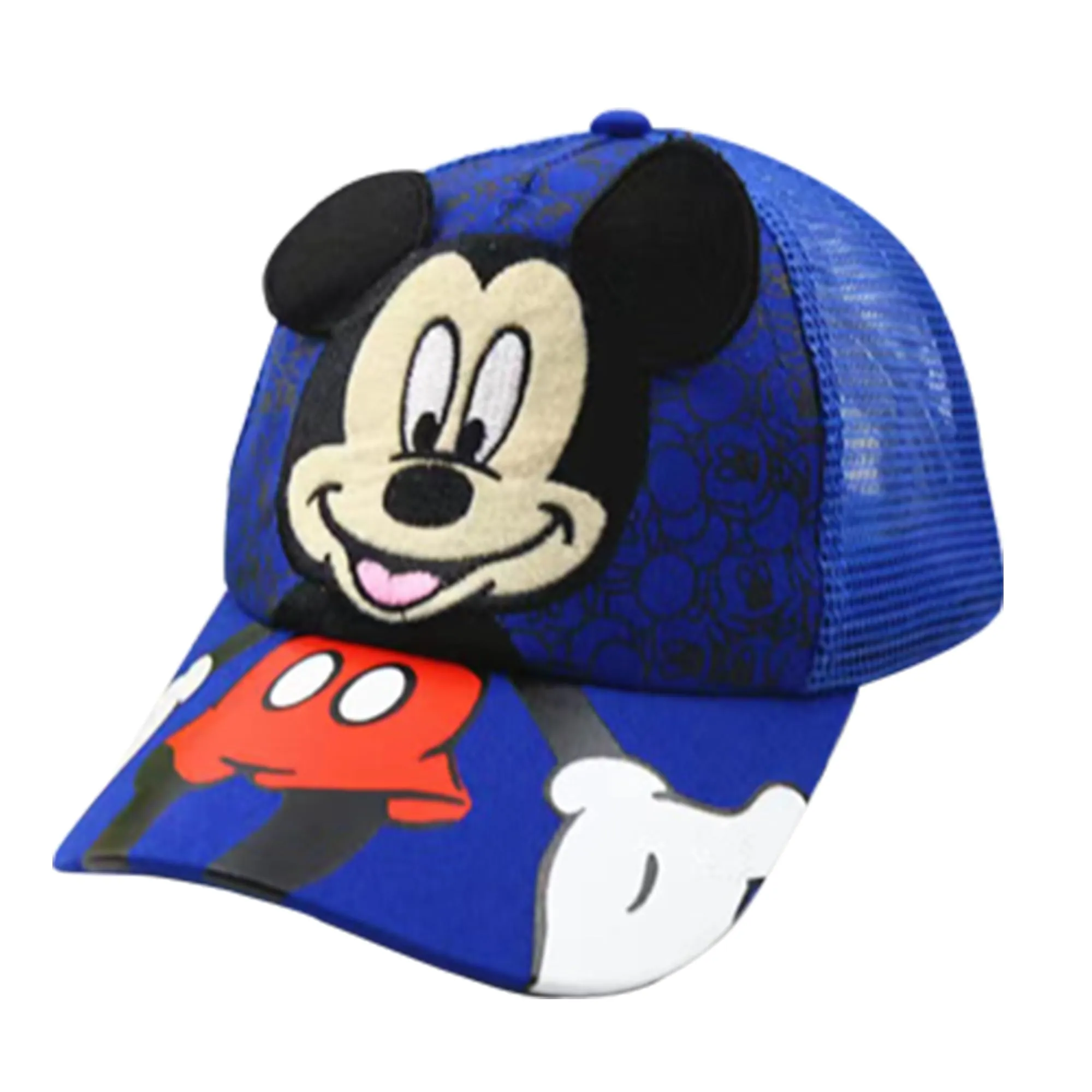 Kuber Industries Pack of 3 Mickey Mouse Cap | Adjustable Cap for Boys and Girls | Cartoon Character Printed Little Cap for Kids | Cap for 7-12 Year Old Baby Girls and Boys | QI0102-B | Blue