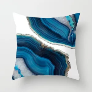 LovelyRLovely Living Room Abstract Blue Printed Pillow