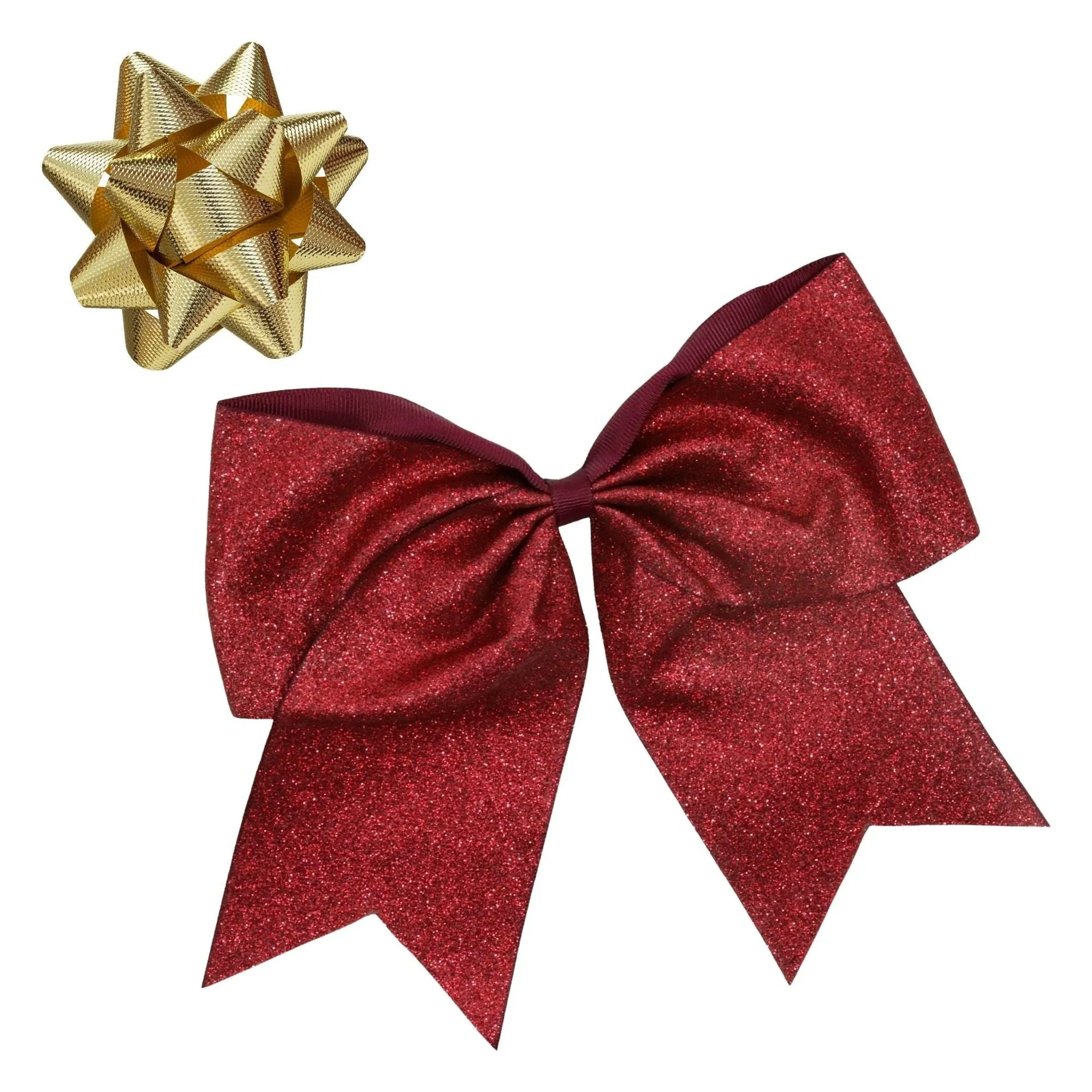 Maroon Glitter Cheer Bow