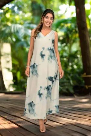 Mint Green Tie and Dye Long Dress