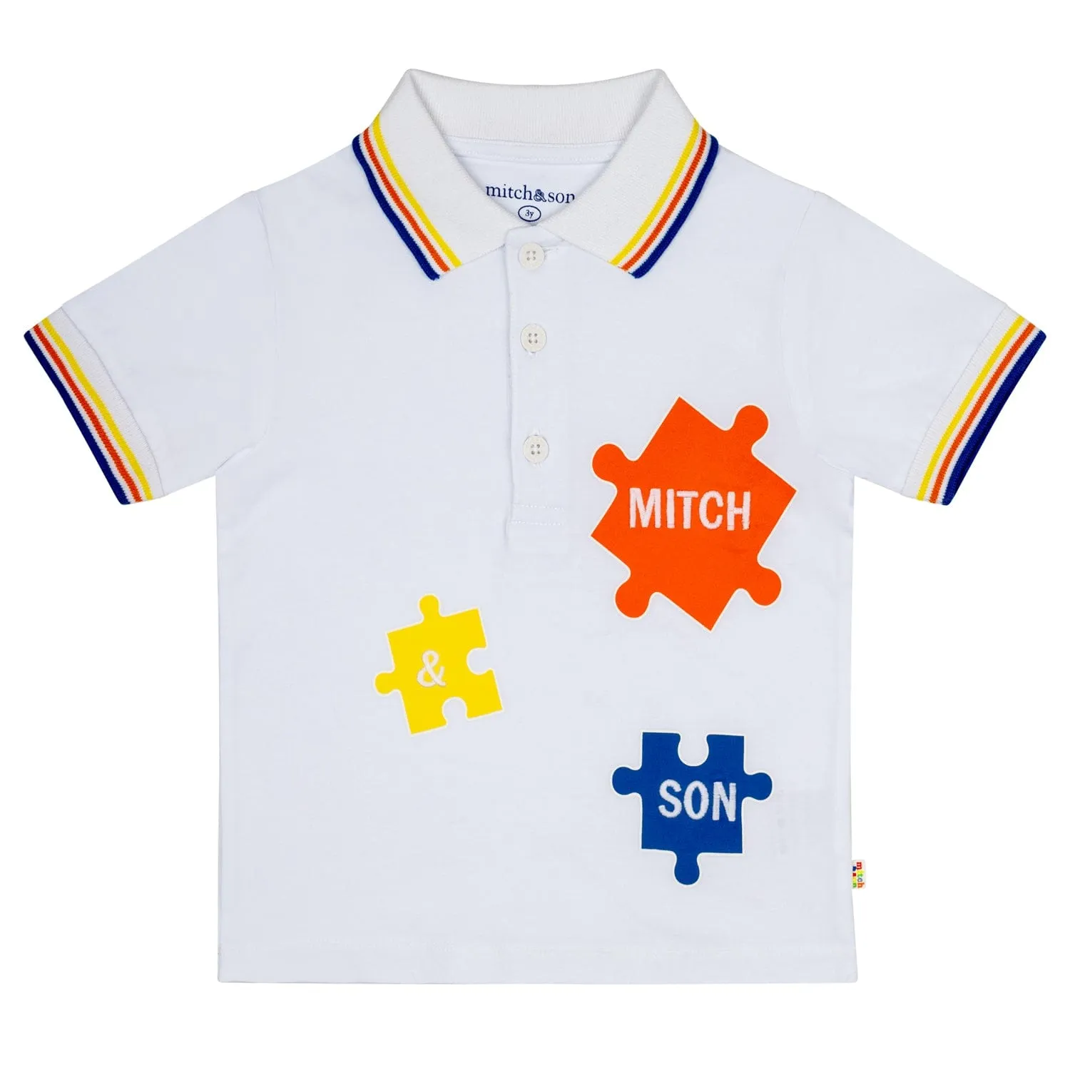 MITCH & SON - Vero Primary Puzzles Jigsaw Polo Set - White