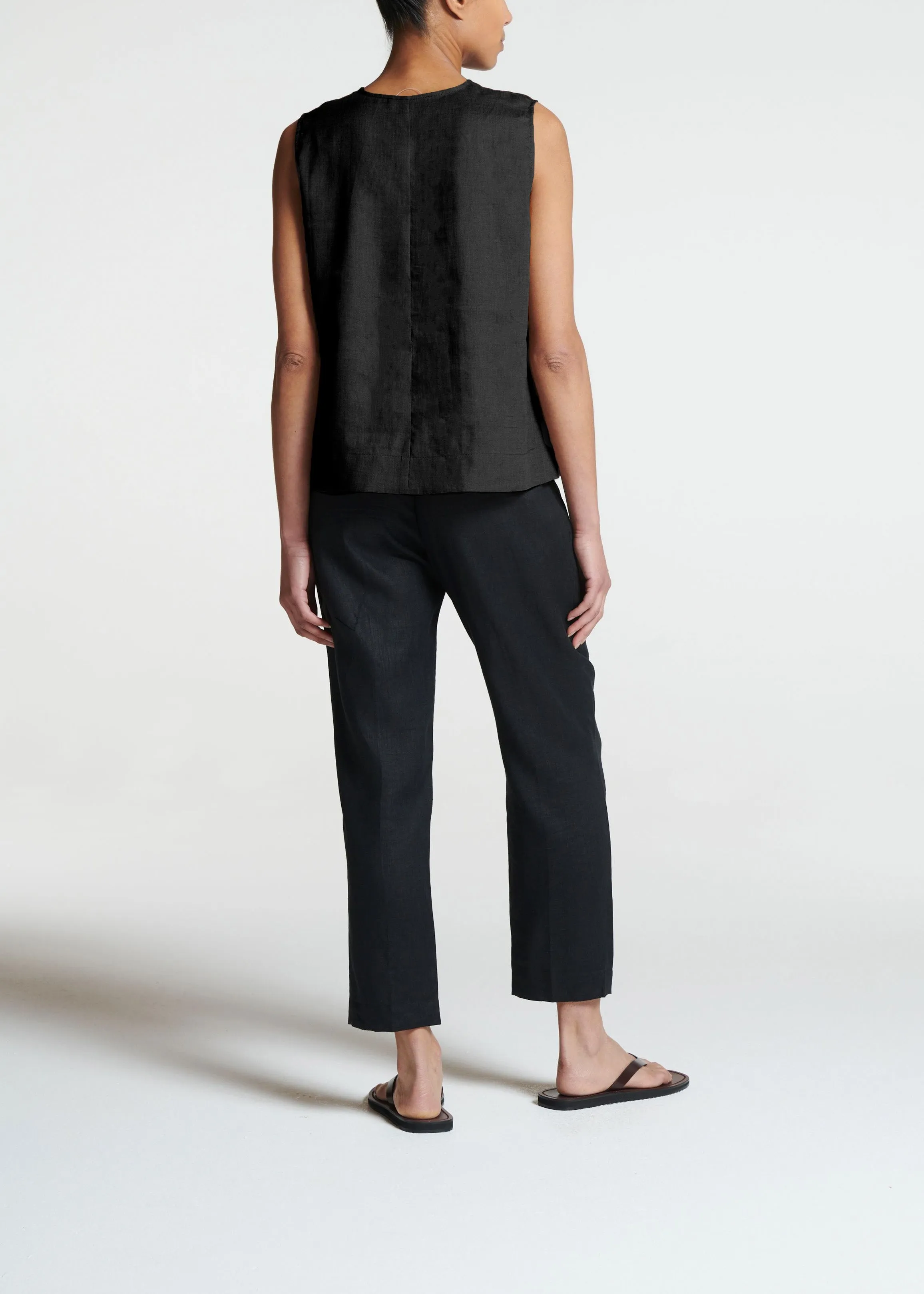 Phoebe Top Black Linen