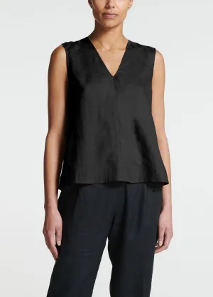 Phoebe Top Black Linen