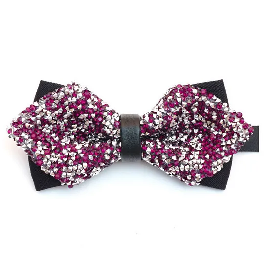 Plum Purple & Silver, Sparkley, Glitter, Party, Diamond Tip, Bow Tie